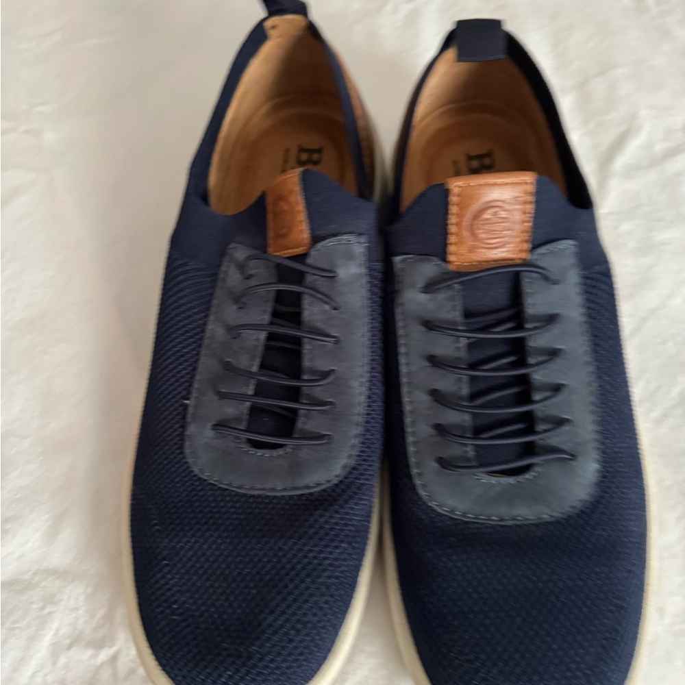Men's Dark Blue and Brown Sneakers